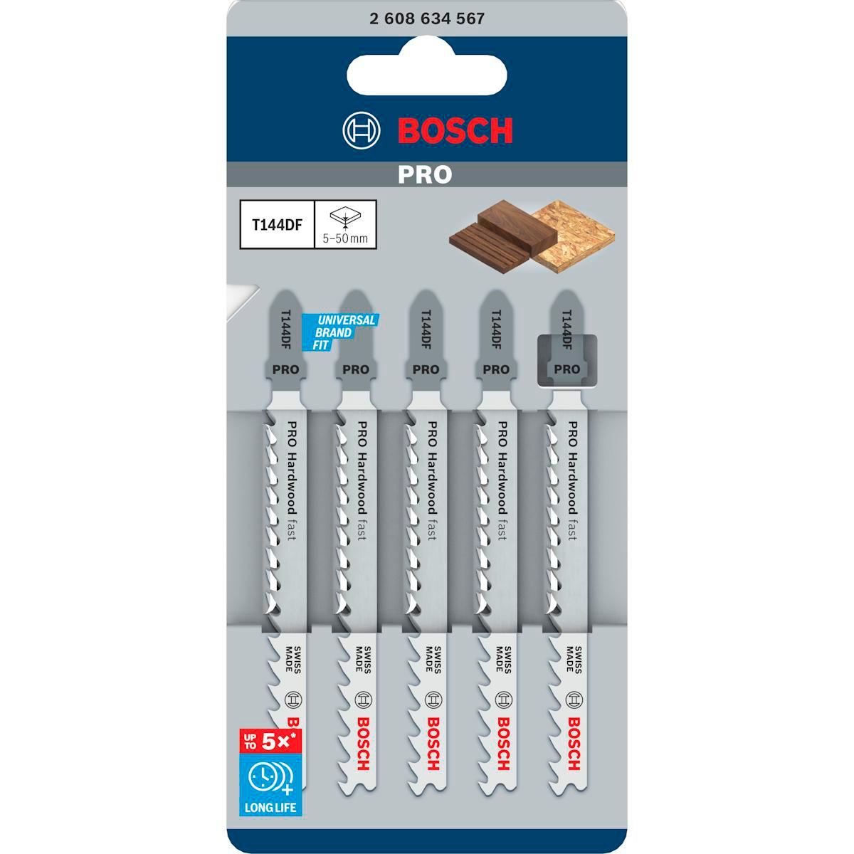 Sticksågblad Bosch PRO BIM Hårt Trä - STICKSÅGBL.T144DF 5-P106023 BOSCH 2608634567