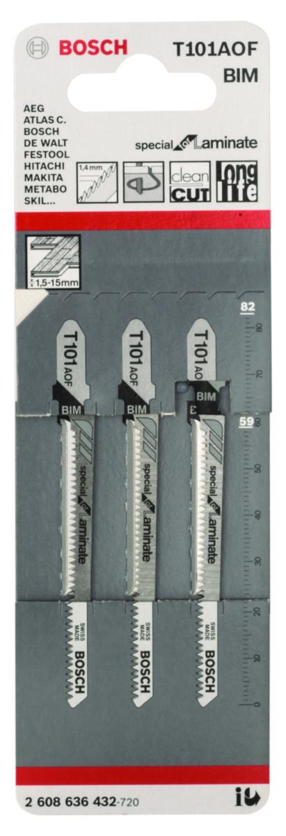 Sticksågblad Bosch BIM för hårt trä - STICKSÅGBL.T101 AOF LAMINAT BOSCH 2608636432
