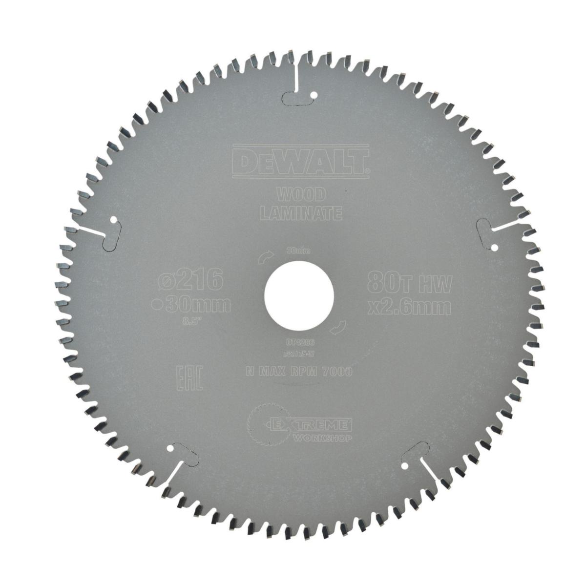 Cirkelsågklinga DEWALT serie 40 HM - SÅGKLINGA 216X30 80T HM40 TCG DEWALT DT4286-QZ
