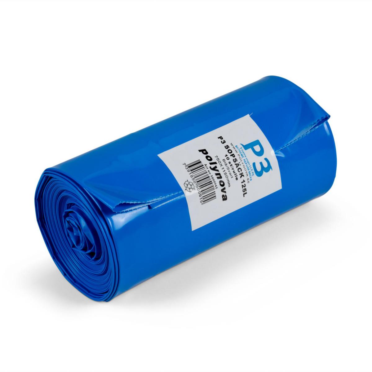 Sopsäck P3 Polynova - SOPSÄCK GROV BLÅ 125L 8R/LÅDA 240R/PALL POLY 5000061