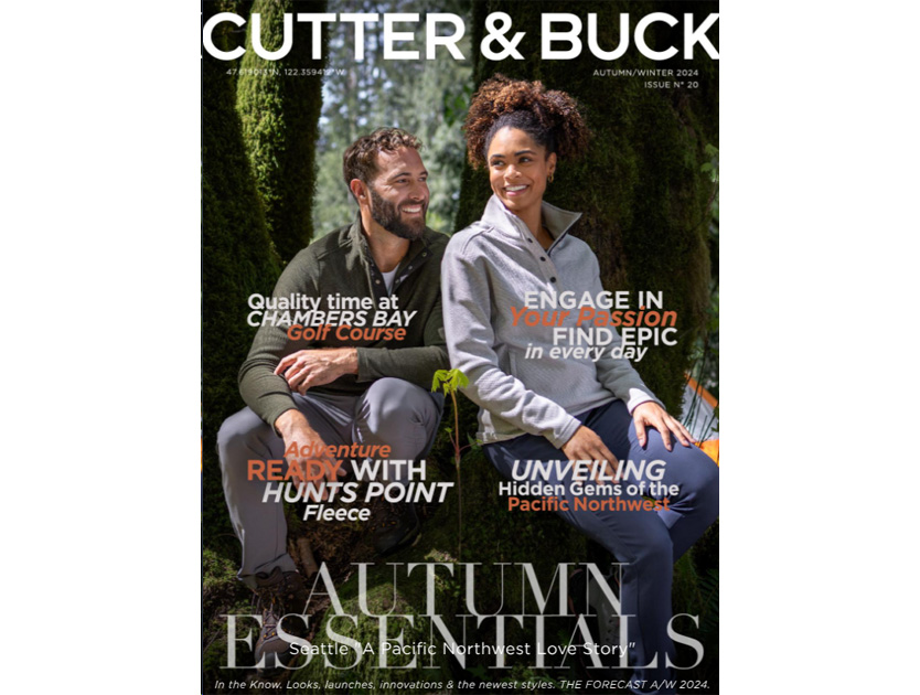 framsidan på cutter and bucks 2024 katalog