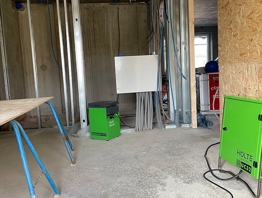inomhus på en byggarbetsplats
